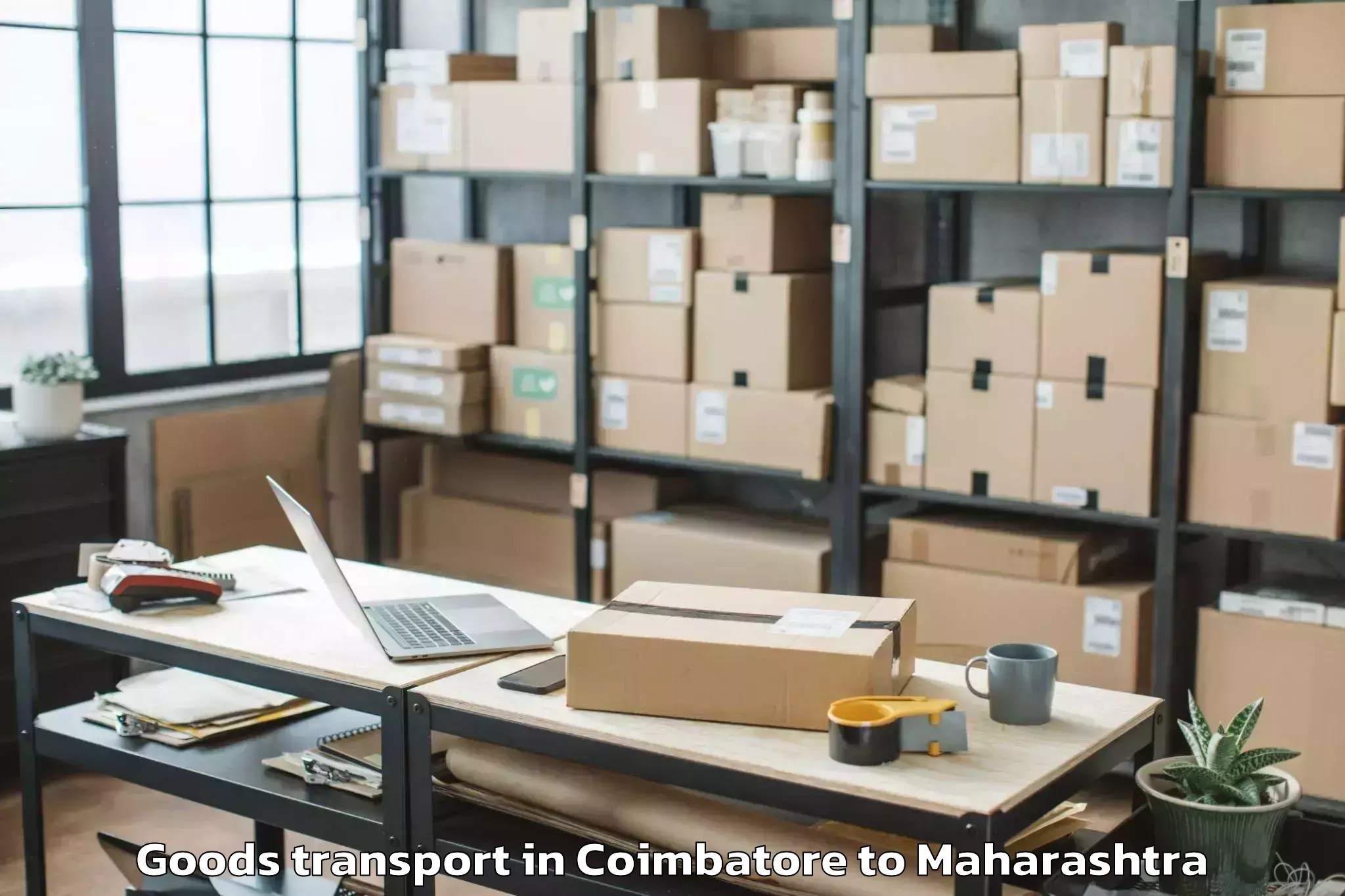 Easy Coimbatore to Shevgaon Goods Transport Booking